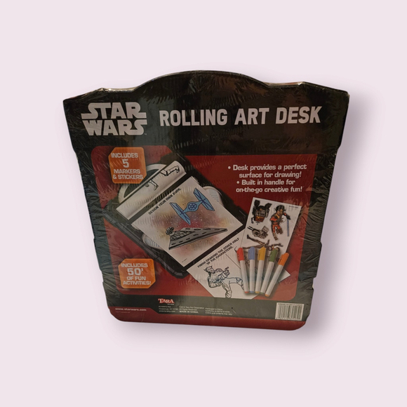 Star Wars, Rolling Art Desk, Disney Ages 3+, Coloring+stickers NEW - Picture 2 of 6